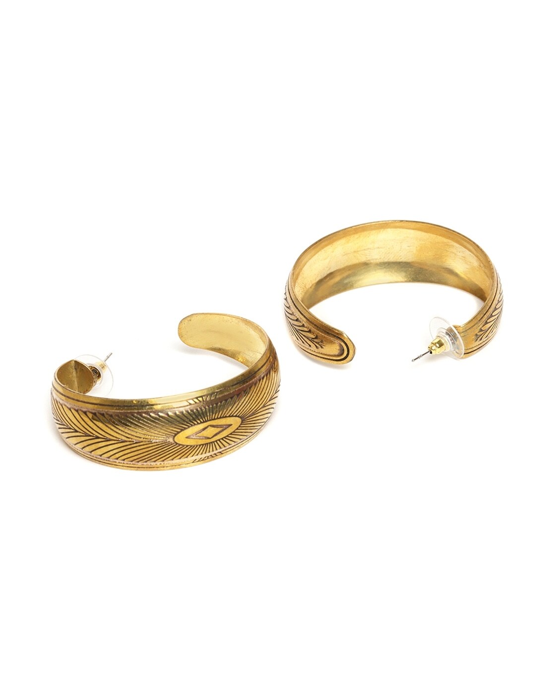 14k Yellow Gold Double Half Hoop Earrings - 001-150-01815