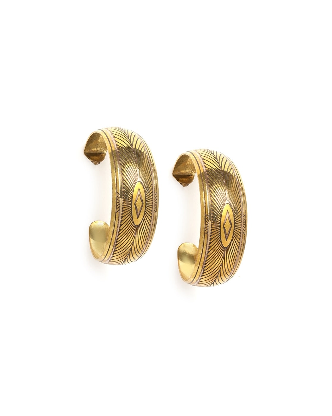 Buy Gold Hoop Earrings, Hoop Stud Earrings, Half Hoop Earrings, 14K Yellow Gold  Hoop Earrings, Leaves Hoop Earrings, Gold Hoops, Gold Stud Hoops Online in  India - Etsy