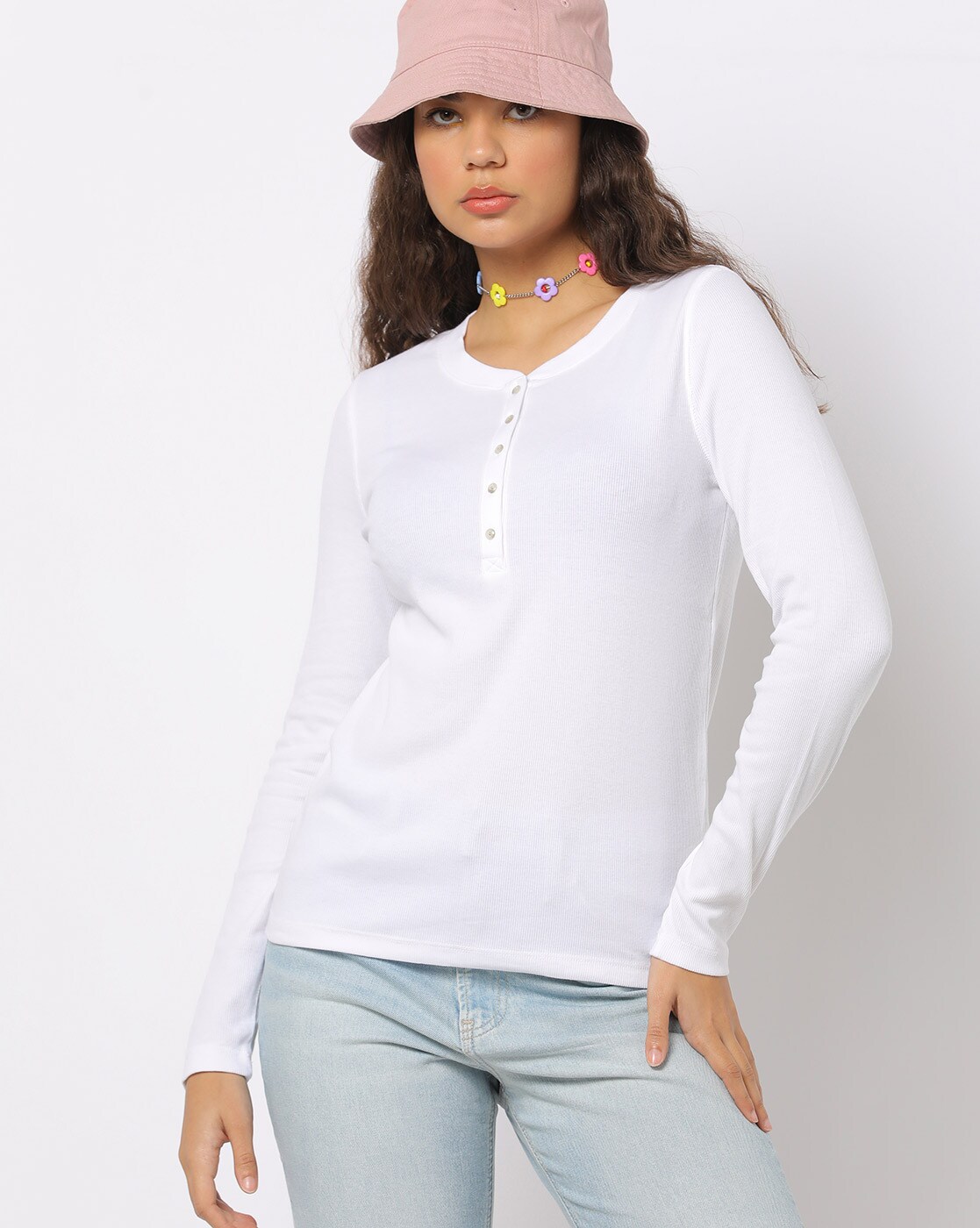 womens white henley