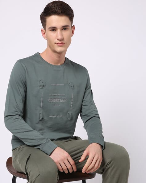 Typographic Print Crew-Neck T-Shirt