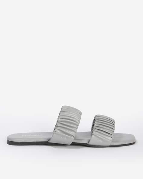 Fyre Rose Ruched Double-Strap Open-Toe Sandals