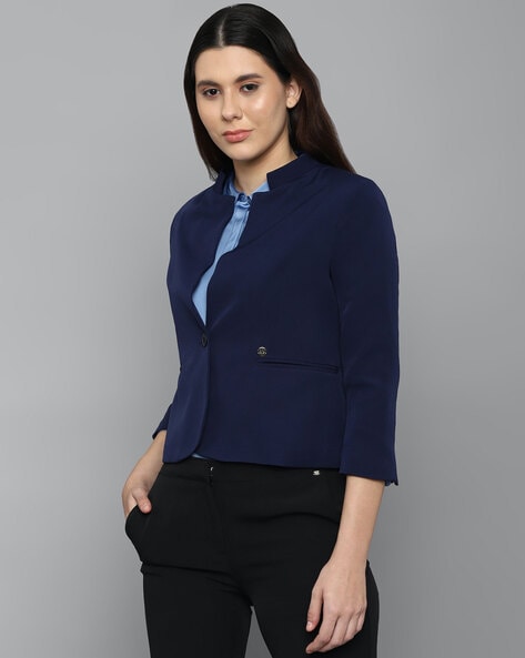 Single-Breasted Blazer with Welt Pockets