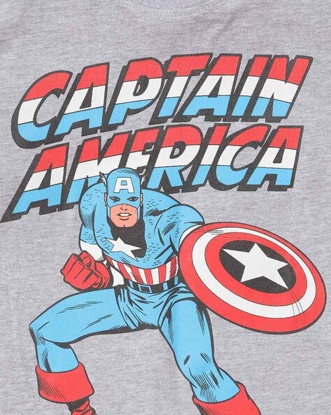 Buy PdlPrint Mens Regular Fit Captain America Art Graphic Printed TShirt  Black  XS Size 36 at Amazonin