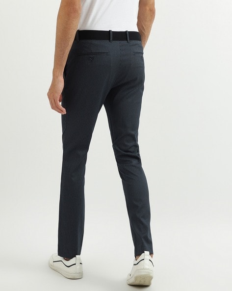 Solid Slim Fit Trousers - Black | Benetton
