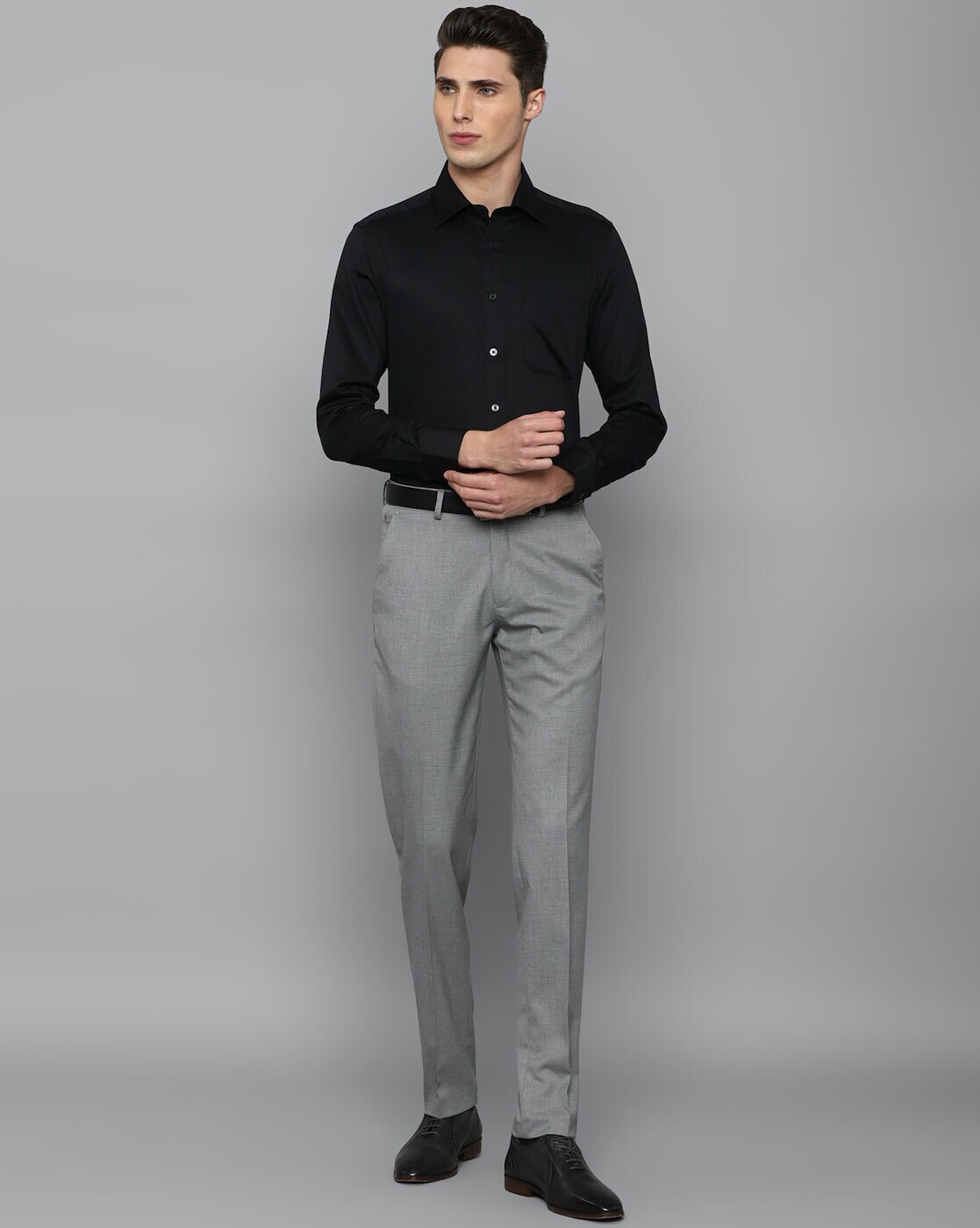 Louis Philippe Formal Trousers : Buy Louis Philippe Men Grey Trousers  Online