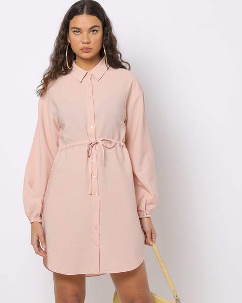 Peach store shirt dress