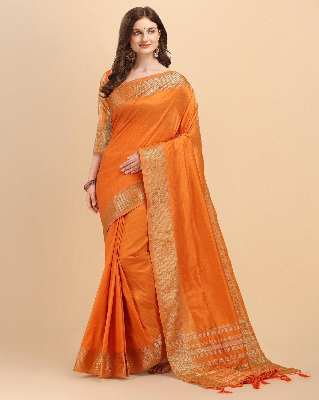 Buy Off White Sarees for Women by Indie Picks Online | Ajio.com