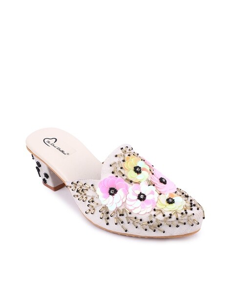 Womens Chinese Embroidered Pumps Floral Block Heels Ethnic Retro Round Toe  Shoes | eBay