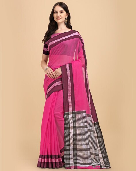 Buy Pink Sarees for Women by FASHION BOOMS Online