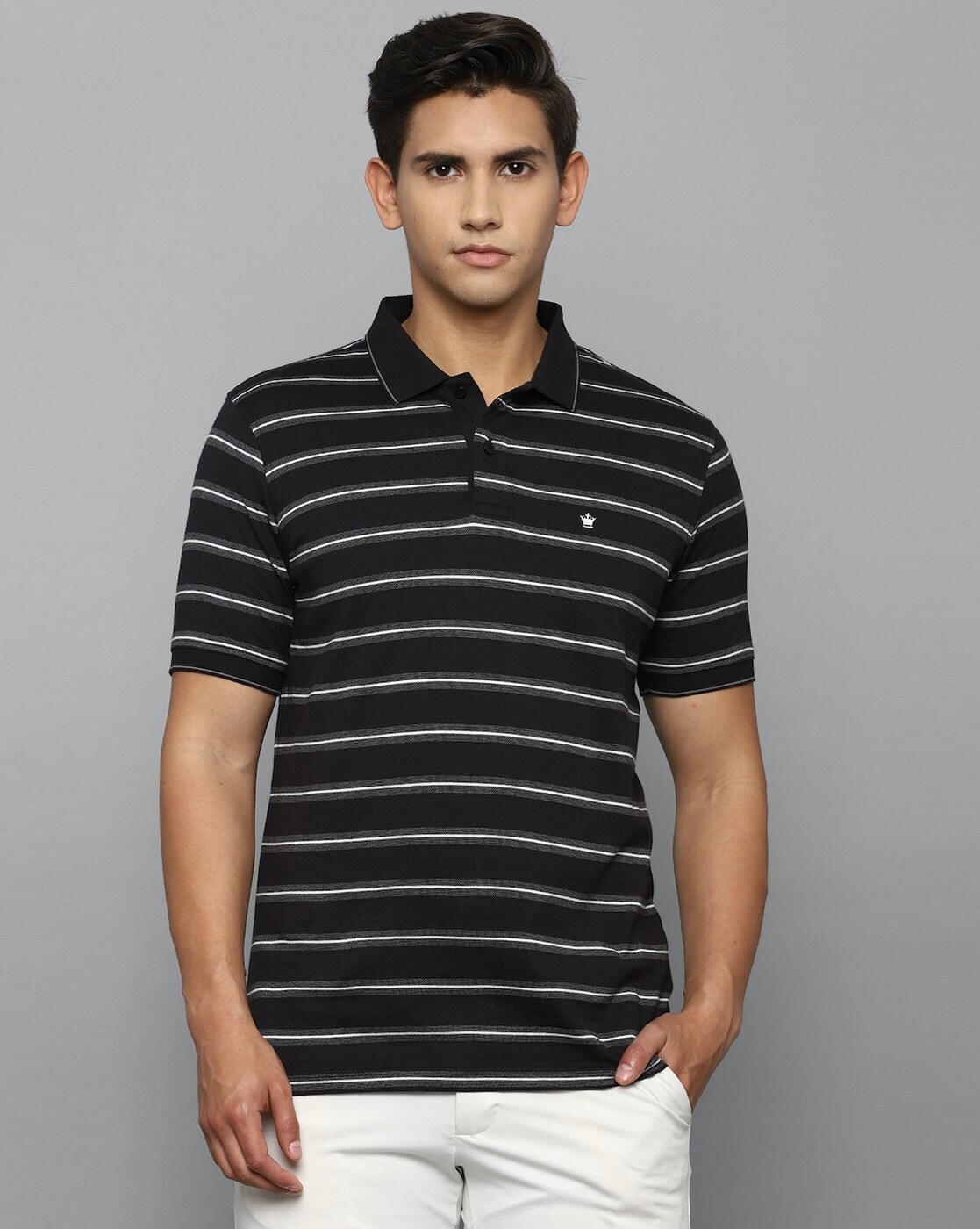 Buy Louis Philippe Men's Striped Regular fit Polo