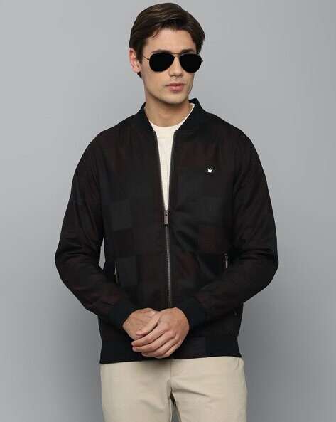 Buy Men Casual Black Textured Jackets Online - 659019 | Louis Philippe