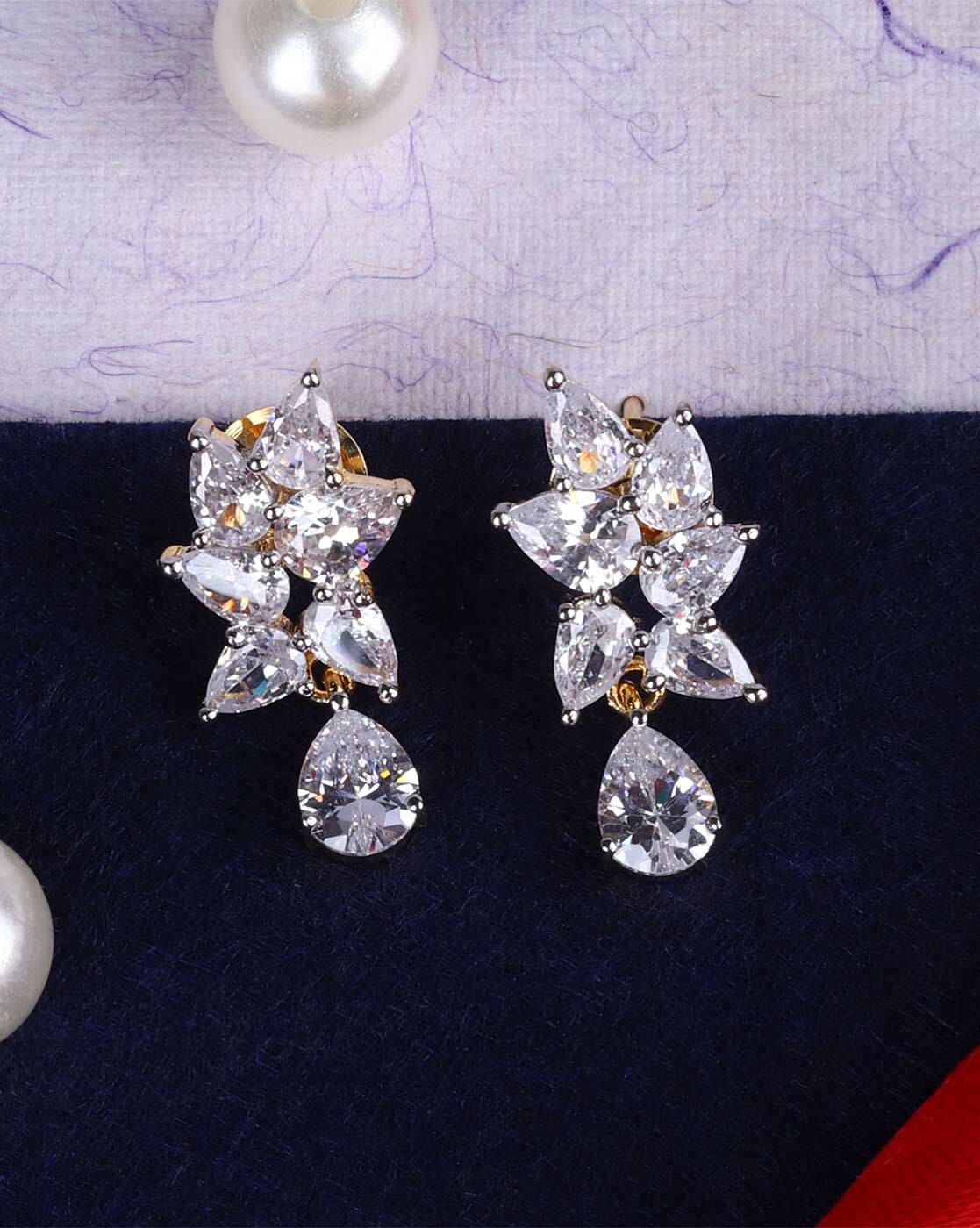 Stylish Party Wear Fancy Ear Danglers 80. Buy online from www.craftsvilla.com  #craftsvilla #jewellery #polki #pearl #earring… | Craftsvilla, Stylish  party, Earrings