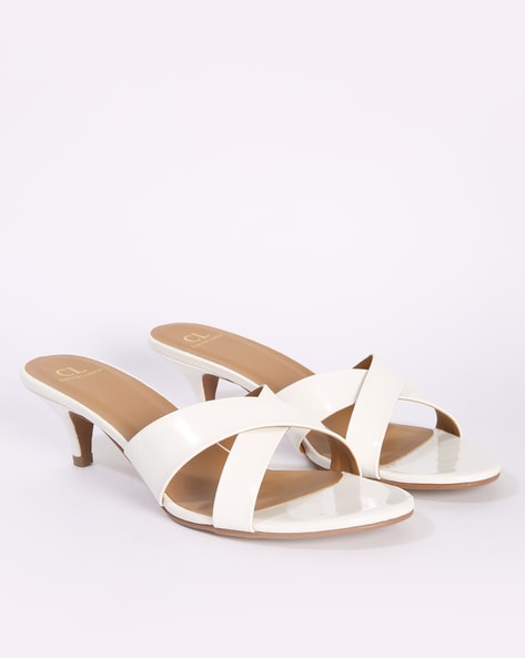 Double strap heeled online sandals