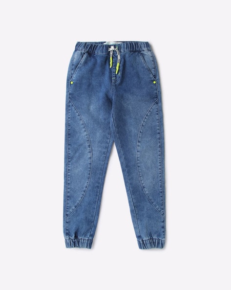 Women's Classic Denim Jeans Wide Leg Elastic High Waist Drawstring Pants  with Pockets, Light Blue, Medium : Buy Online at Best Price in KSA - Souq  is now Amazon.sa: Fashion
