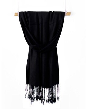 Satin Scarf with Fringes
