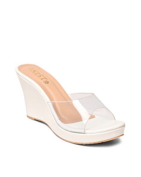 Clear strap wedge discount heels