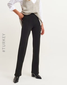 Black Woven Tailored Wide Leg Trousers  PrettyLittleThing