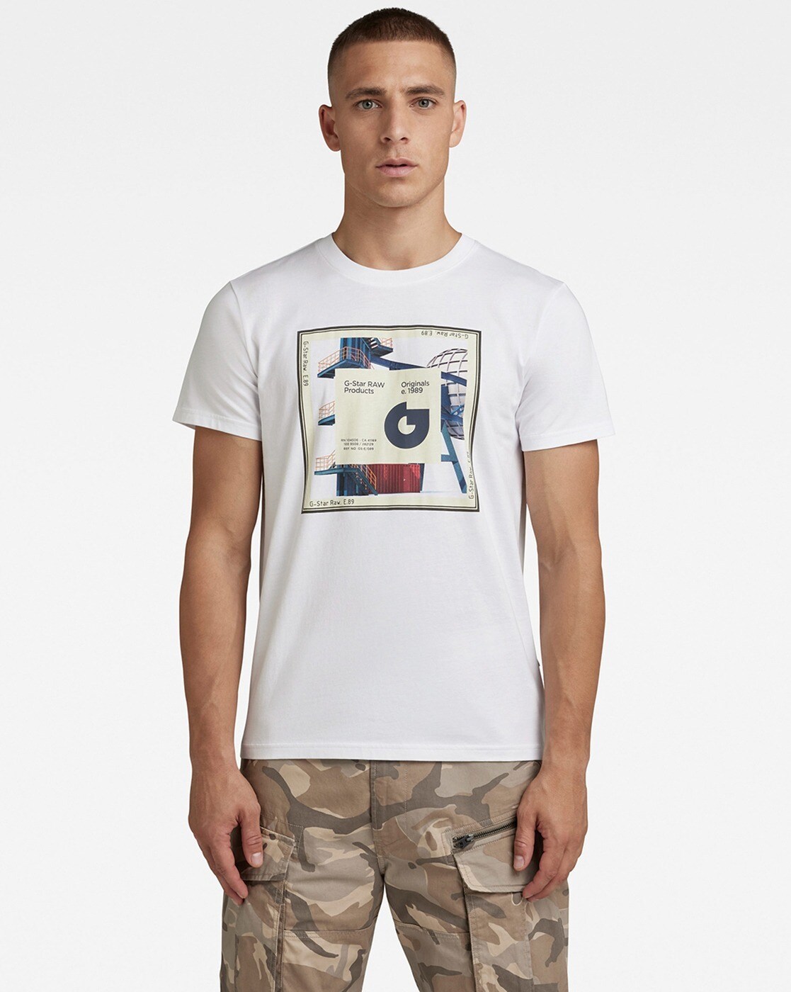 G star raw white t clearance shirt