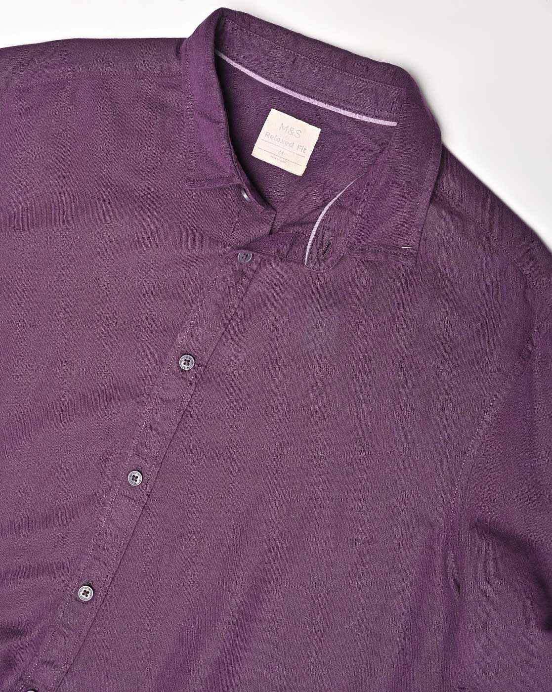 m&s wing collar shirt