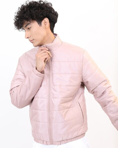 Pink puffer jacket outlet mens