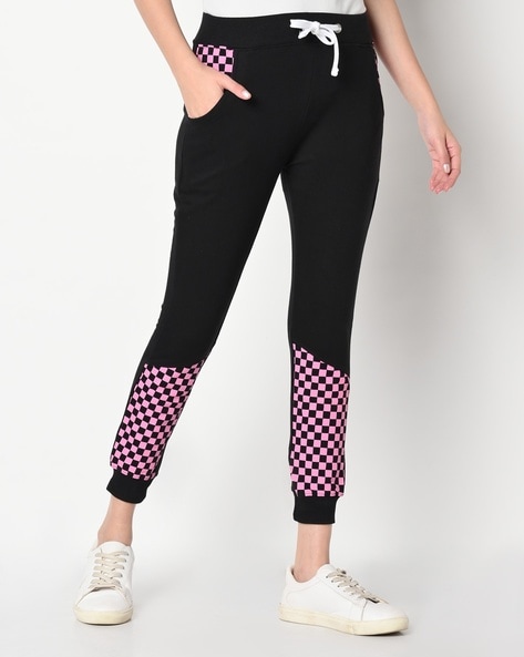 Checked joggers online womens