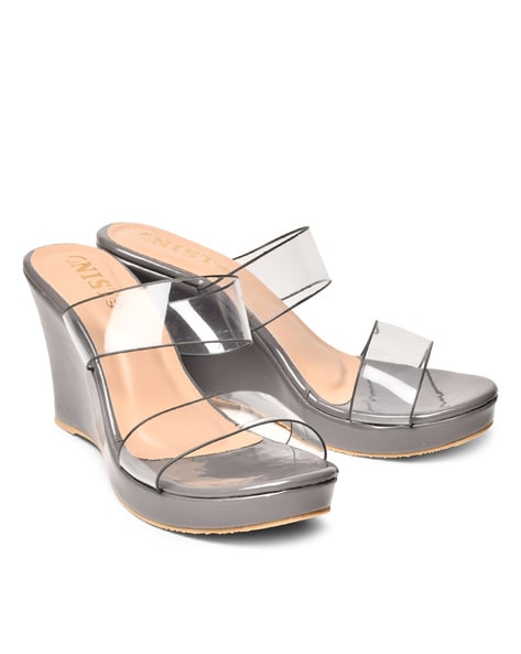 Women's Platform Wedge Sandals Transparent Open Toe Slip - Temu