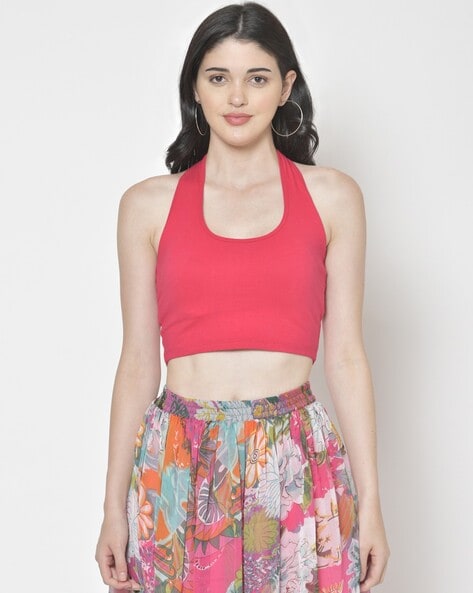 Carrot Pink Beautiful A-Line Sleeveless High Neck Women Top at Rs 290/piece  in New Delhi