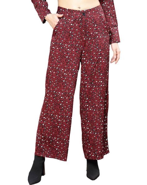 Buy Burgundy Trousers  Pants for Women by Zastraa Online  Ajiocom