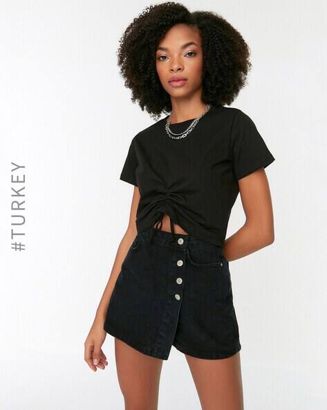 tied up t shirt women's