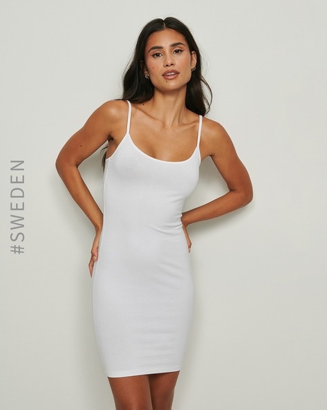 White strappy bodycon store dress