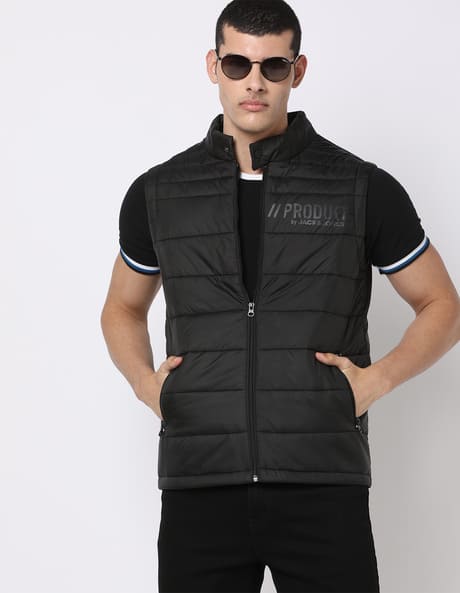 Zip-Front Padded Gilet Jacket