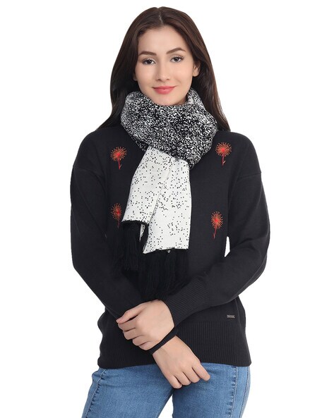 Speckled Reversible Muffler with Tassels Price in India