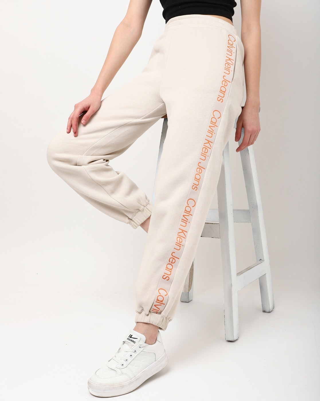 Buy Eggshell Track Pants for Women by Calvin Klein Jeans Online  Ajiocom