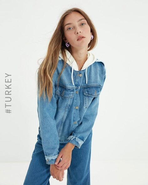 Buy SUSIELADY Women Casual Denim Jacket Jeans Tops Half Sleeve Trucker Coat  Outerwear Girls Fashion Slim Outercoat Windbreaker at Amazon.in