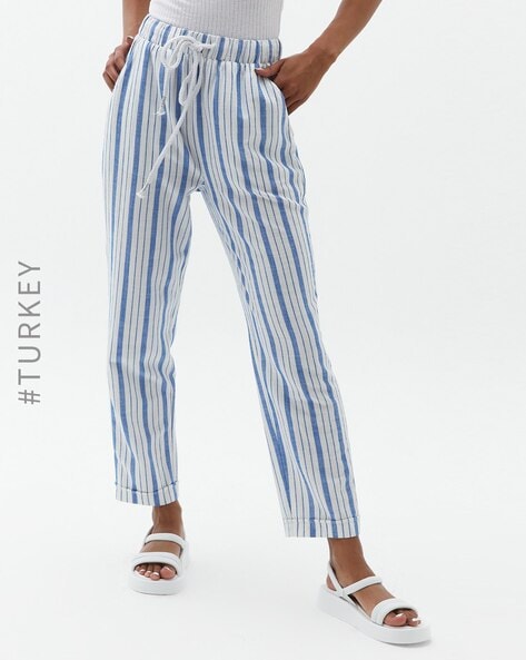 Women Stripe Trousers - Buy Women Stripe Trousers online in India