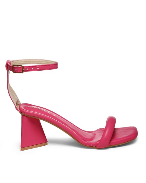 Bright pink hot sale chunky heels