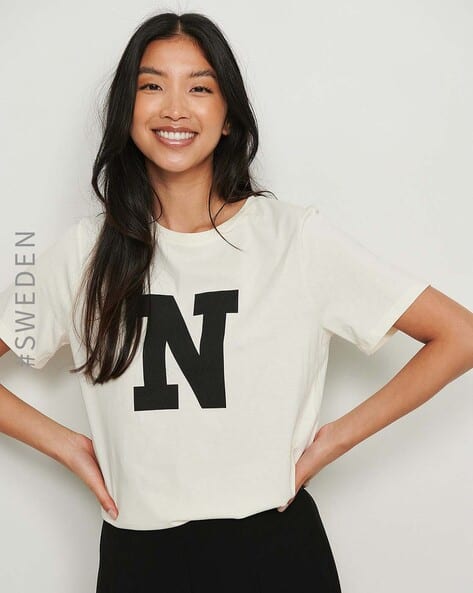 Typographic Print Crew-Neck T-Shirt