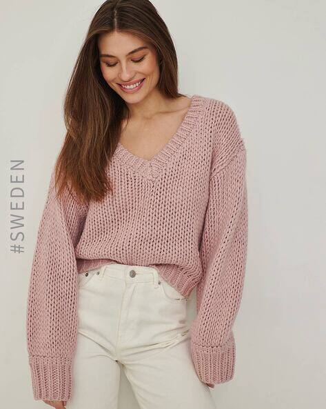 Buy Pink Sweaters u0026 Cardigans for Women by Na-kd Online | Ajio.com