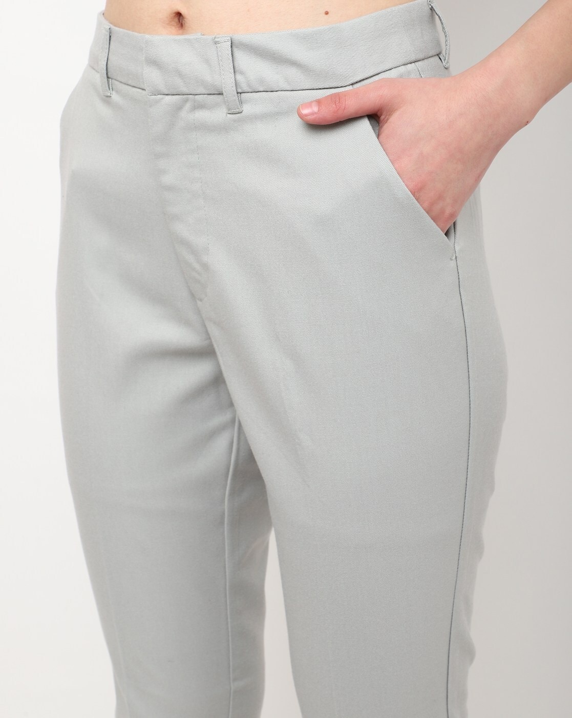Buy Grey Polyester Twill Low-waist Trousers For Women by Genes Lecoanet  Hemant Online at Aza Fashions.