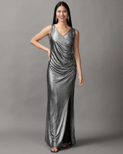 Buy LAALZARI Metallic Gown online