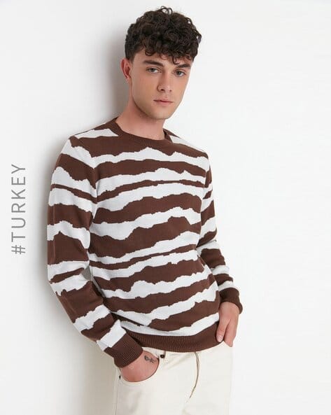 Striped Crew-Neck Pullover