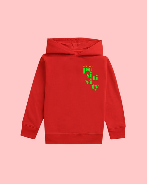 Buy Red Sweatshirts Hoodie for Girls by Nusyl Online Ajio