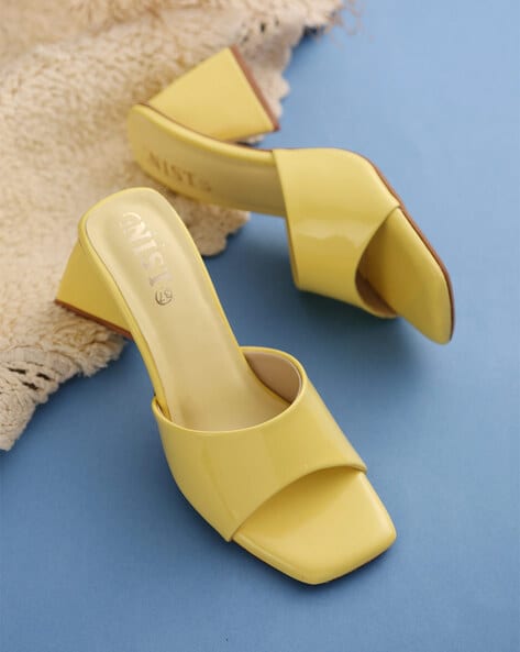 Yellow discount sandal heels