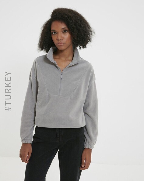 ASOS DESIGN oversized half zip sweatshirt in fleece