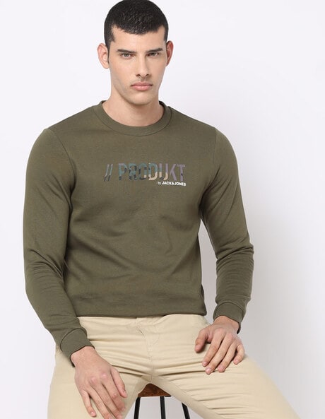Optagelsesgebyr Der er behov for Held og lykke Buy Olive Green Sweatshirt & Hoodies for Men by Produkt By Jack & Jones  Online | Ajio.com