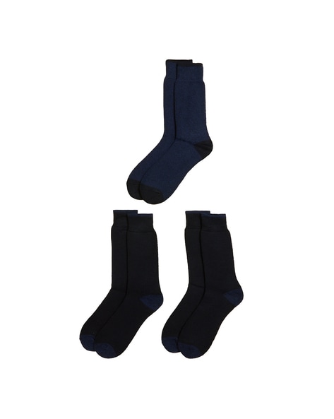 Buy Navy Blue & Black Socks for Men by Marks & Spencer Online