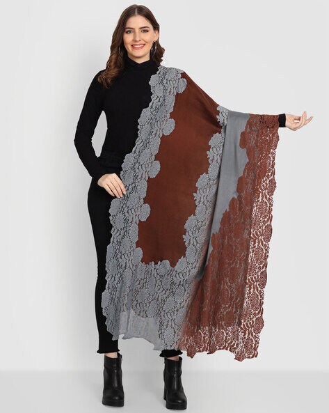Lace Woolen Stole Price in India