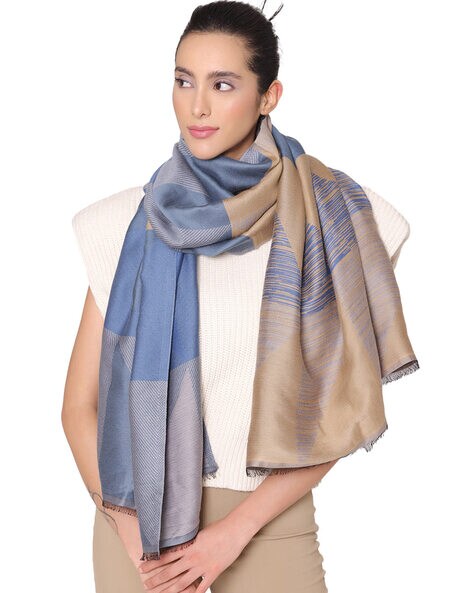 Striped Stole with Frayed Hems Price in India