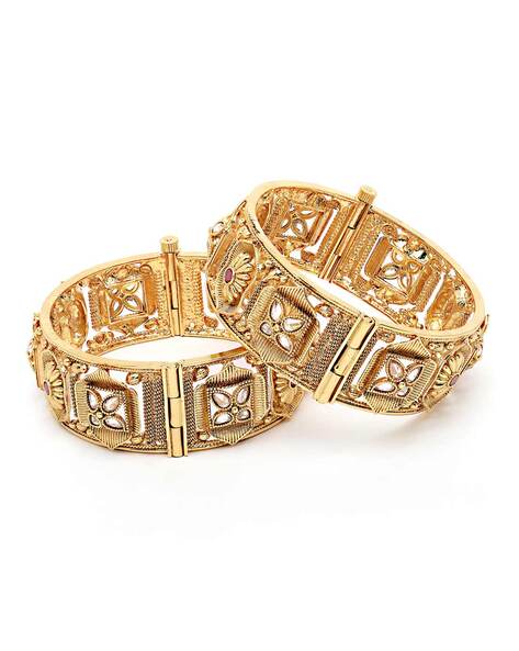 4.81ctw Diamond Lock Shape Two-Tone Bangle Bracelet For Sale at 1stDibs | lock  bangle bracelet