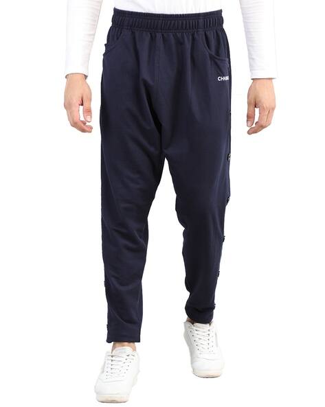 Chkokko Men Straight Track Pants with Elastic Waist